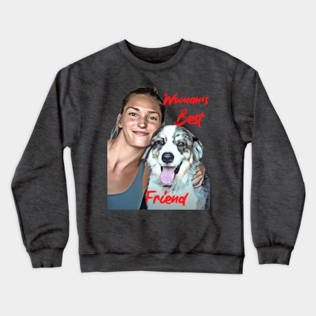 Woman's Best Friend (pretty girl with dog) Crewneck Sweatshirt by PersianFMts